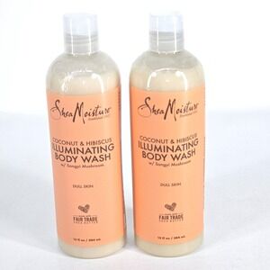 Shea Moisture Coconut & Hibiscus Illuminating Body Wash 13 fl oz ea 2 Pk Sealed